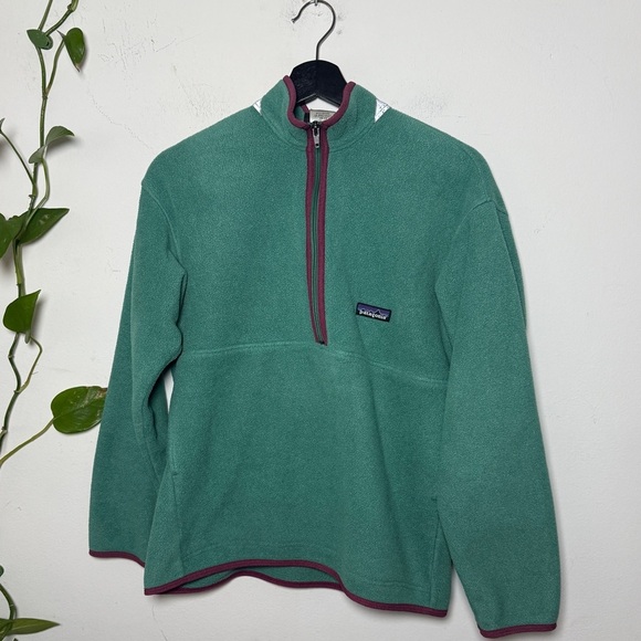 Patagoinia Vintage Kids Synchilla Quarter Zip Pull Over - Teal - Picture 5 of 6